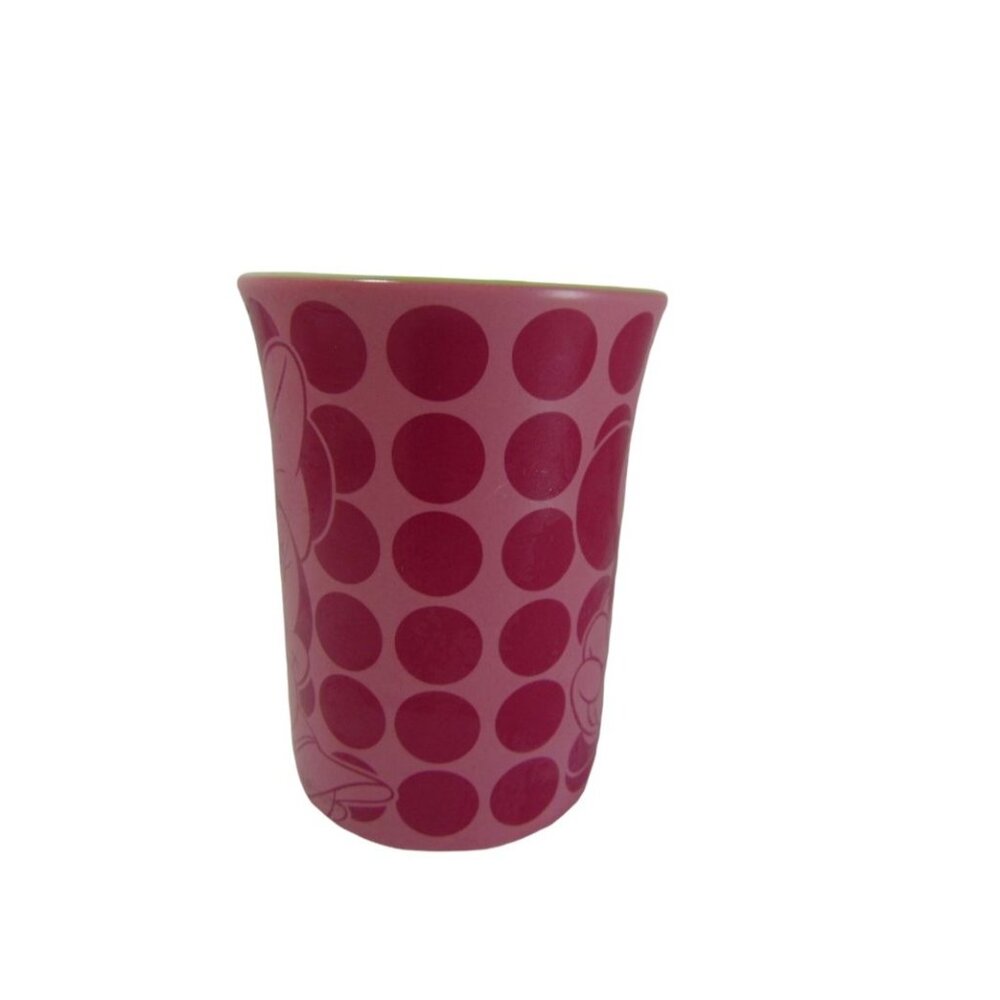 Disneyland Resorts Pink Green Minnie Mouse Polka Dot Mug Cup Walt Disney Coffee - Picture 3 of 7